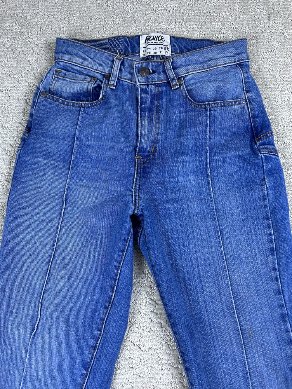 Revice Venus Star Skinny Jeans Womens 27 High Rise Stretch
Seamed USA Denim Blue
